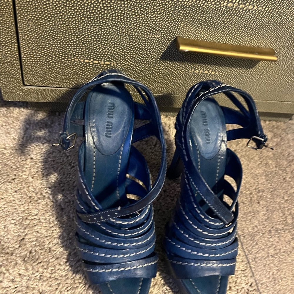 Miu Miu Blue Elegant Heels